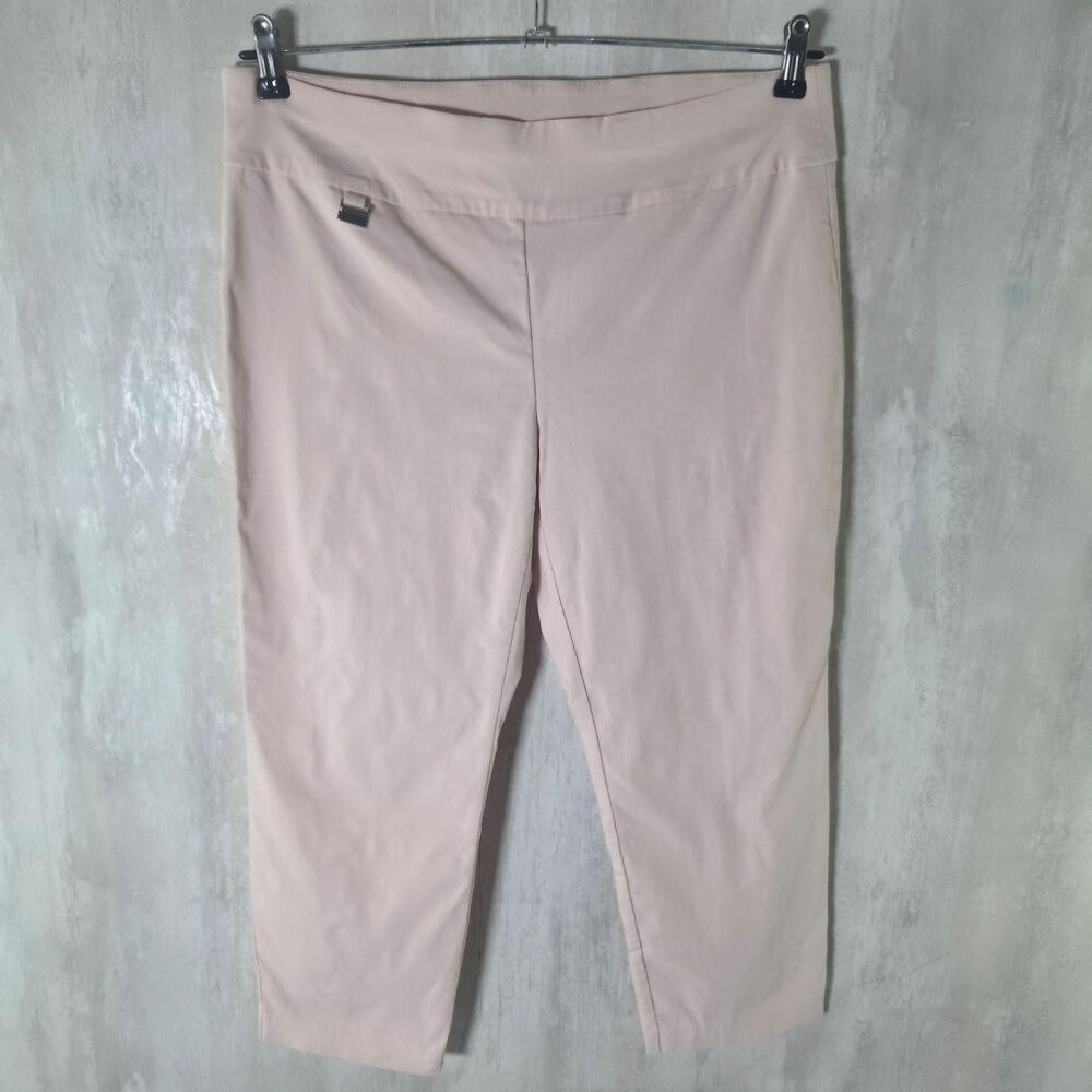 Alfani Pants Womens 12 Pink Ponte Ankle Pull On Slim Stretch Career Office
